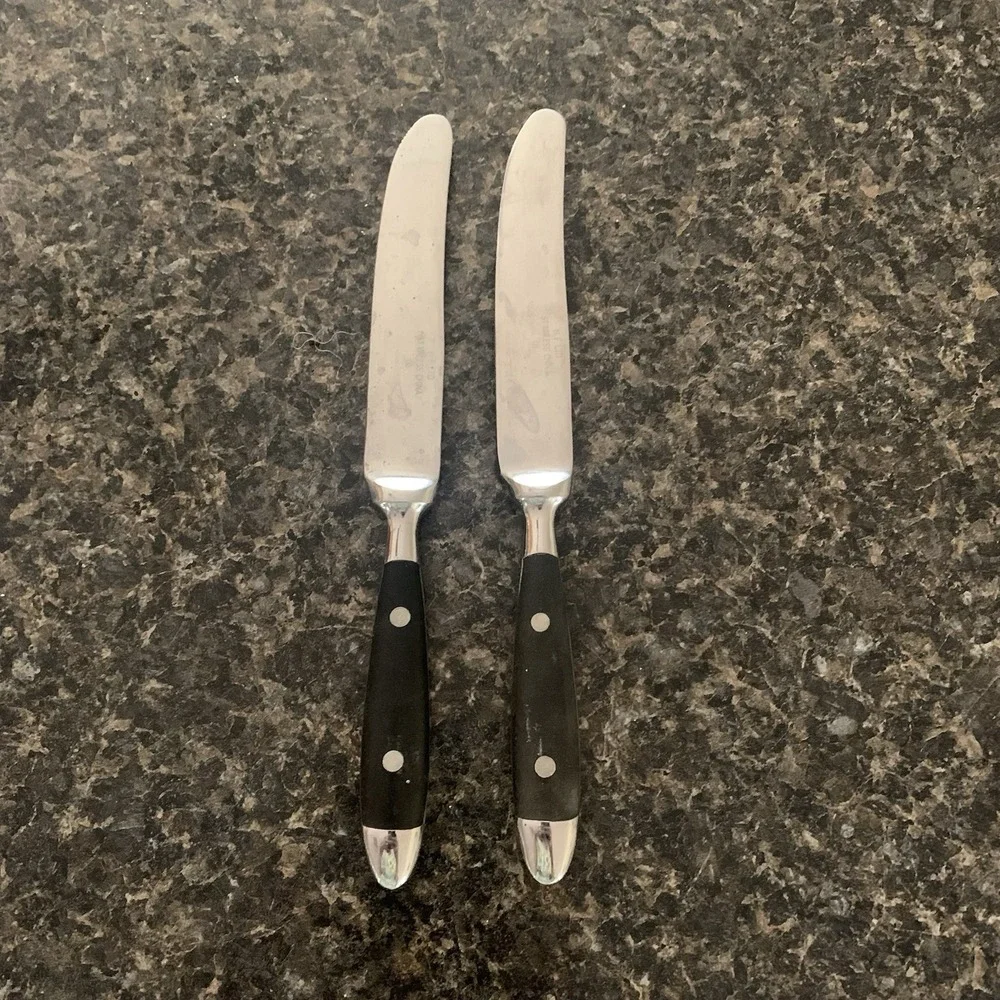 Hampton Silversmiths BISTRO BLACK Butter Knives Lot Set of 2 Stainless